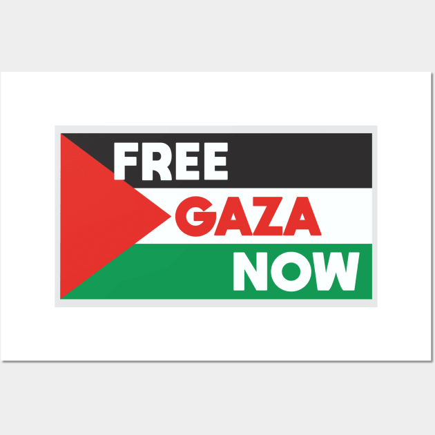 Palestine Flag Free Gaza Now Wall Art by Dale Preston Design